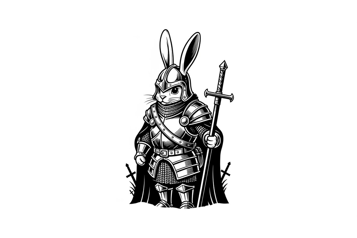 Warrior Bunny Knight Silhouette, an Illustration by jahid234 (Photo 13 of 49)