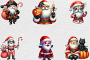 Halloween Santa Clipart, an Illustration by Black Bird Studio (Thumbnail 5 of 6)