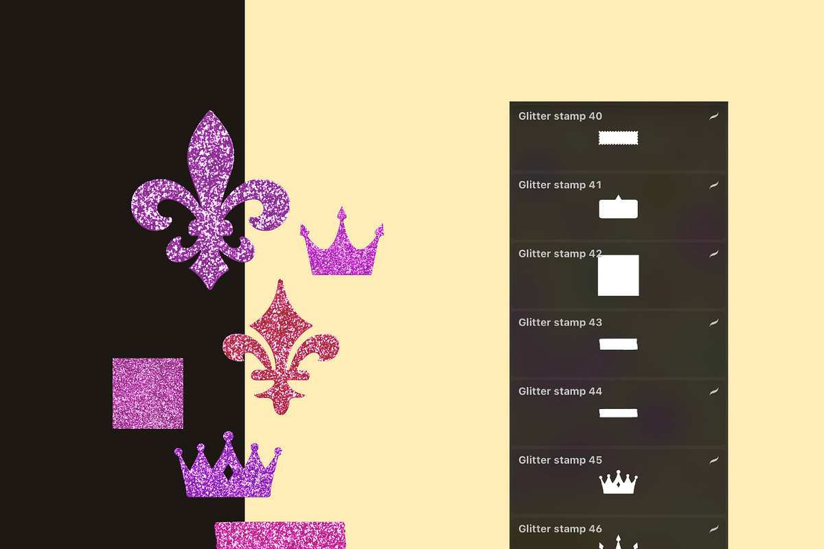 Glitter Brush Procreate Stamp, a Brush Add-On by CraftingOnSunday (Photo 7 of 7)