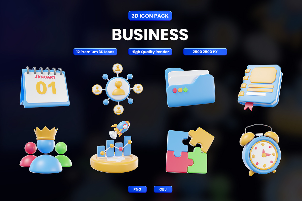 Business 3D Icon Pack Design, an Object Graphic by Artnivora.Std (Photo 1 of 4)