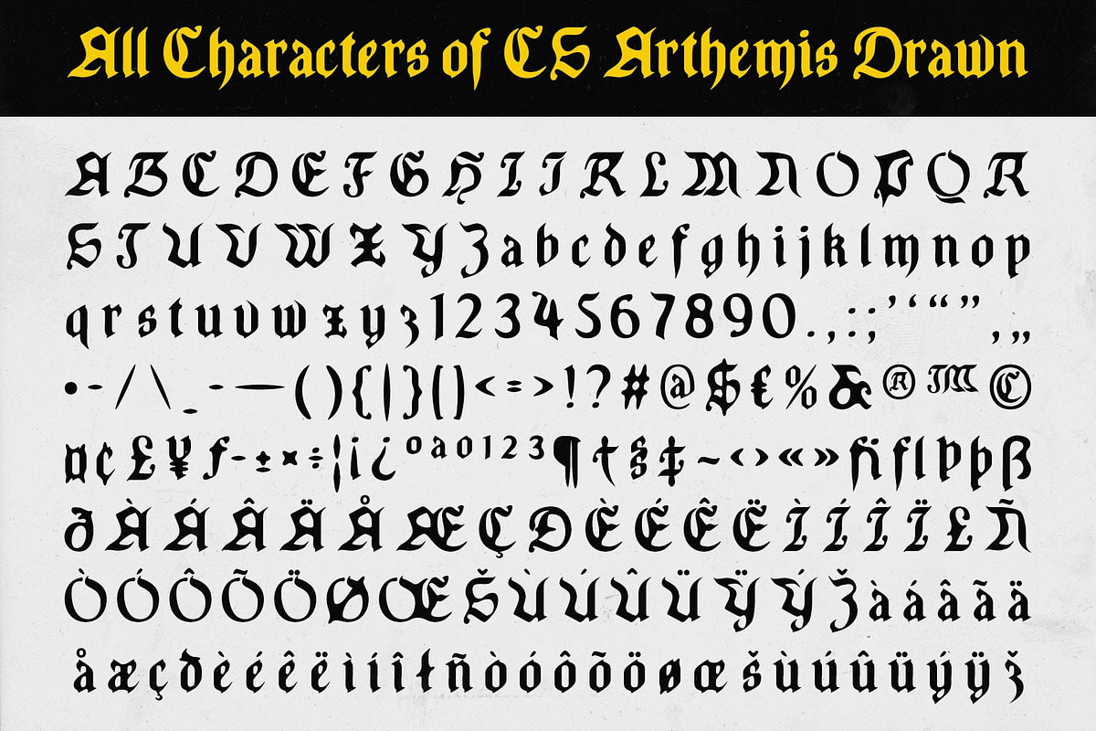 CS Arthemis Drawn, a Blackletter Font by Craft Supply Co. (Photo 8 of 8)