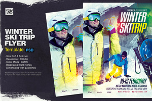 Winter Ski Trip Flyer, a Flyer Template by Tarommir