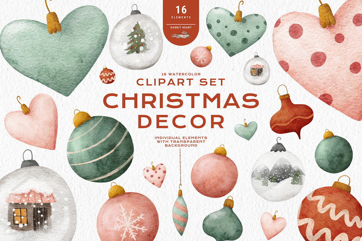 Christmas Clipart Tree Ornament PNG, an Illustration by Rabbit Heart (Photo 1 of 9)