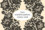 Lace seamless pattern, corner, card., a Pattern Graphic by Ajuga (Thumbnail 1 of 7)
