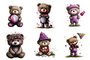 Whimsical Summer Teddy Bear Clipart, an Illustration by designcity5 (Thumbnail 4 of 5)
