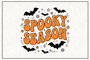 Boho Halloween Spooky Bats PNG, a Work Illustration by CraftArtStudio