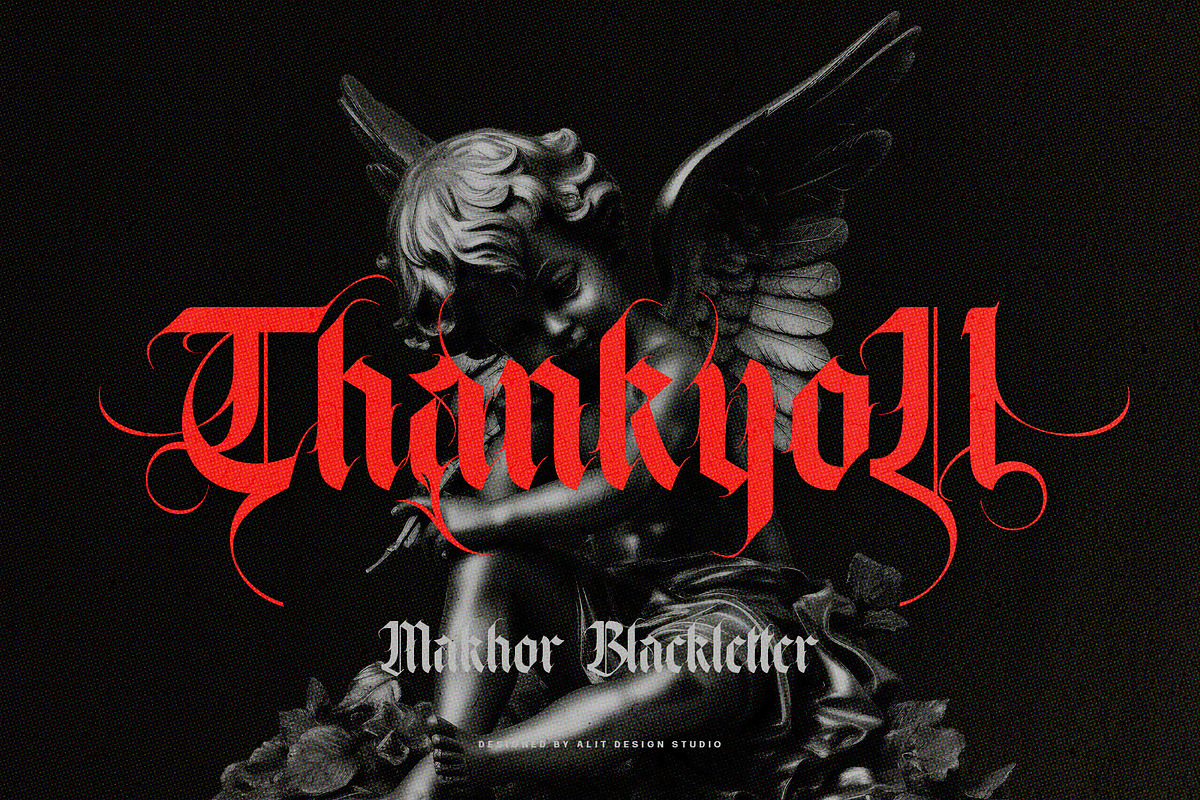 Makhor Metal Blackletter Font, a Blackletter Font by alit design (Photo 20 of 20)