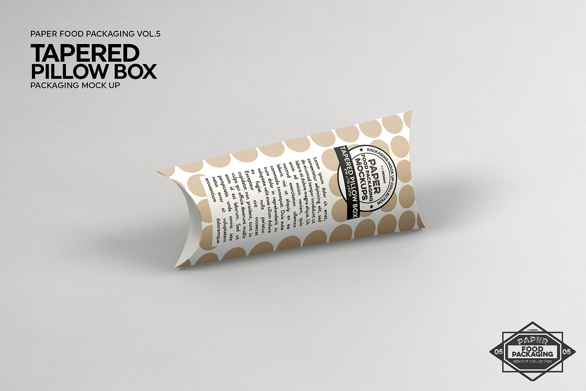Tapered Pillow Box Packaging Mockup, a Packaging Mockup by INCDesign (Photo 4 of 6)