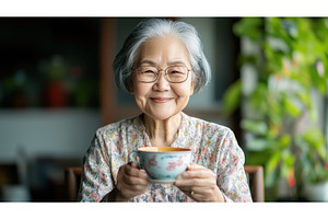Elderly Asian woman with glasses, a Person Photo by Sergey Kotenev