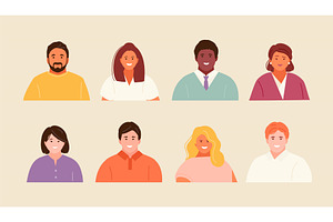 Business avatars of men and women