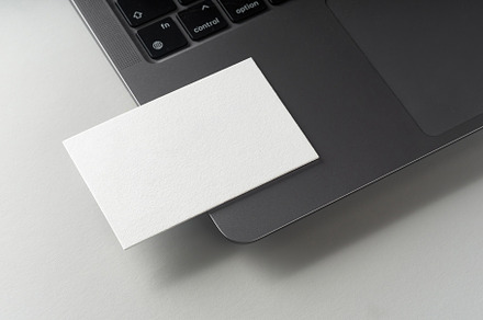 Modern business card mockup template on gray background, a Business Photo by Asya Nurullina
