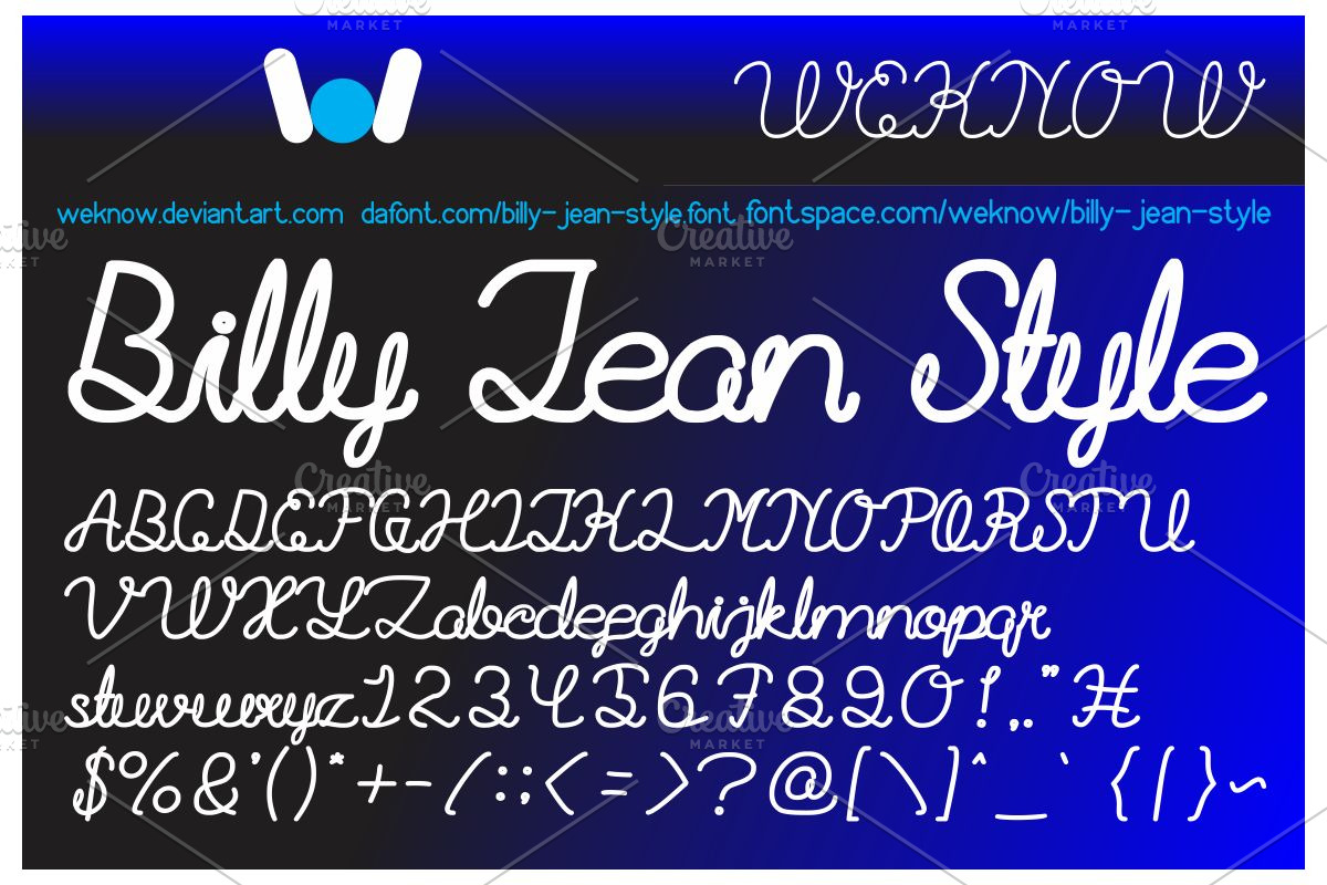 billy jean style font preview 4