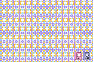 Flat Star Geometric Pattern, a Pattern Graphic by MISS CHATZ