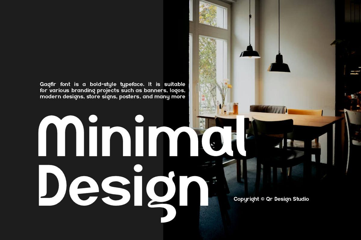 Gagfir - Modern Branding Font, a Sans Serif Font by QR Design Studio (Photo 5 of 16)