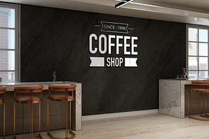 Restaurant Scenes Wall Logo Mockup