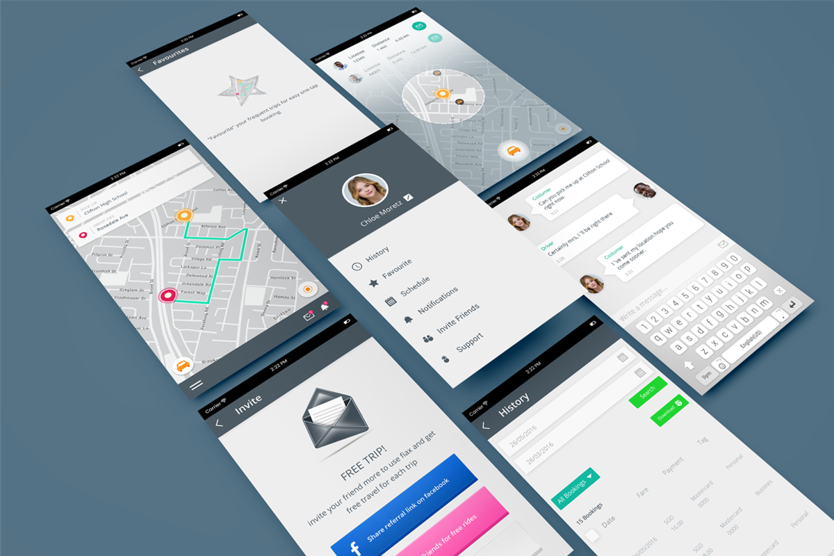Fiax (Transportation App UI), an UI Kit Template by Rebound  (Photo 3 of 8)