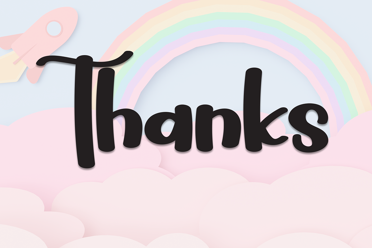 Baby Rainbow | Script Font, a Handwritten Font by Scratchones (Photo 8 of 8)