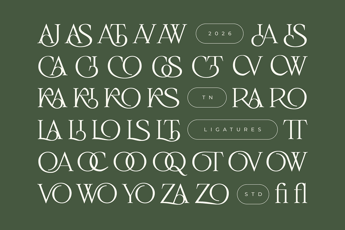 Slowdate - Beauty Elegant Ligature, a Serif Font by Typia Nesia (Photo 3 of 11)