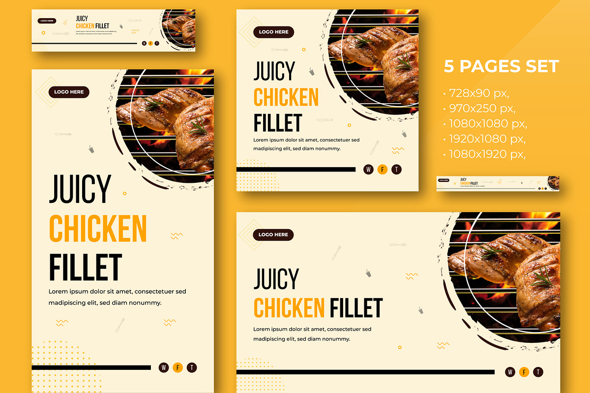 Juicy Chicken Fillet Banner, an UI Kit Template by MightyDesign (Photo 2 of 5)