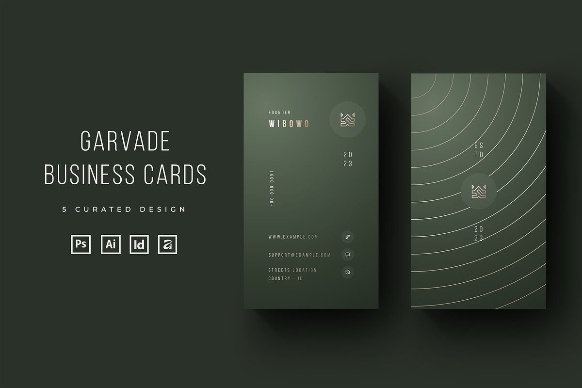 Garvade - Vertical Business Cards, a Business Card Template by Ctrl space studio (Photo 1 of 9)