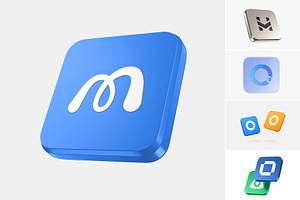 3D App Icon Mockup Bundle PSD, an iPhone Mockup by graphypix
