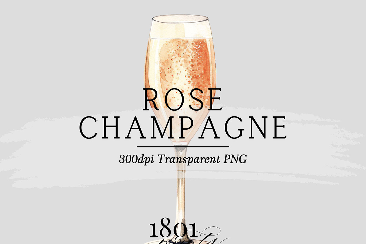 Rose Champagne Illustration, an Illustration by 1801Prints (Photo 1 of 4)