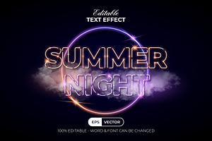 Summer Text Effect Neon Style, a Layer Style Add-On by Mockmenot