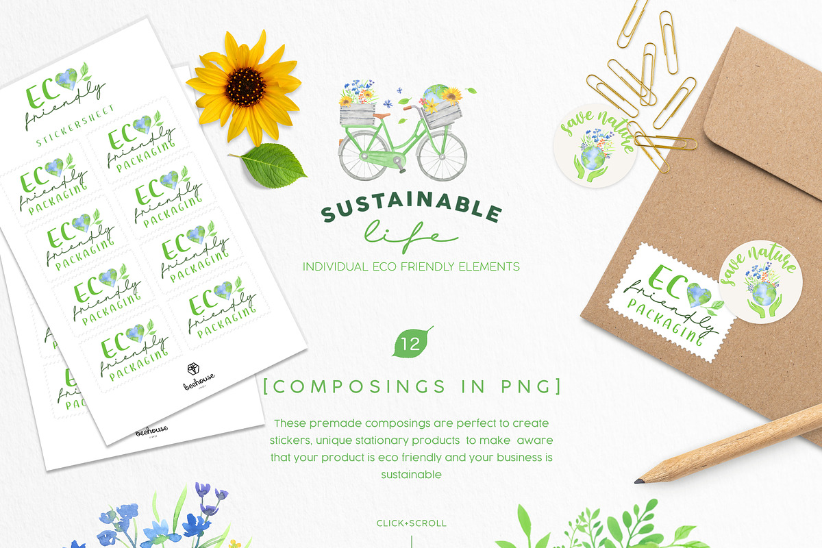 Sustainable Eco Lifestyle Collection, an Object Illustration by beehouse studio (Photo 6 of 9)