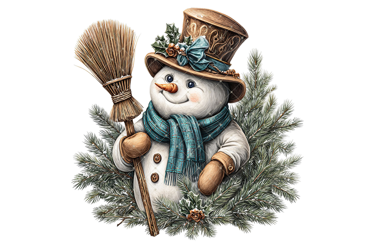 Cozy Snowman Clipart JPG, an Illustration by Memories By Lea (Photo 10 of 17)