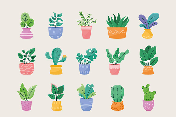 Houseplants Illustration Set preview 2