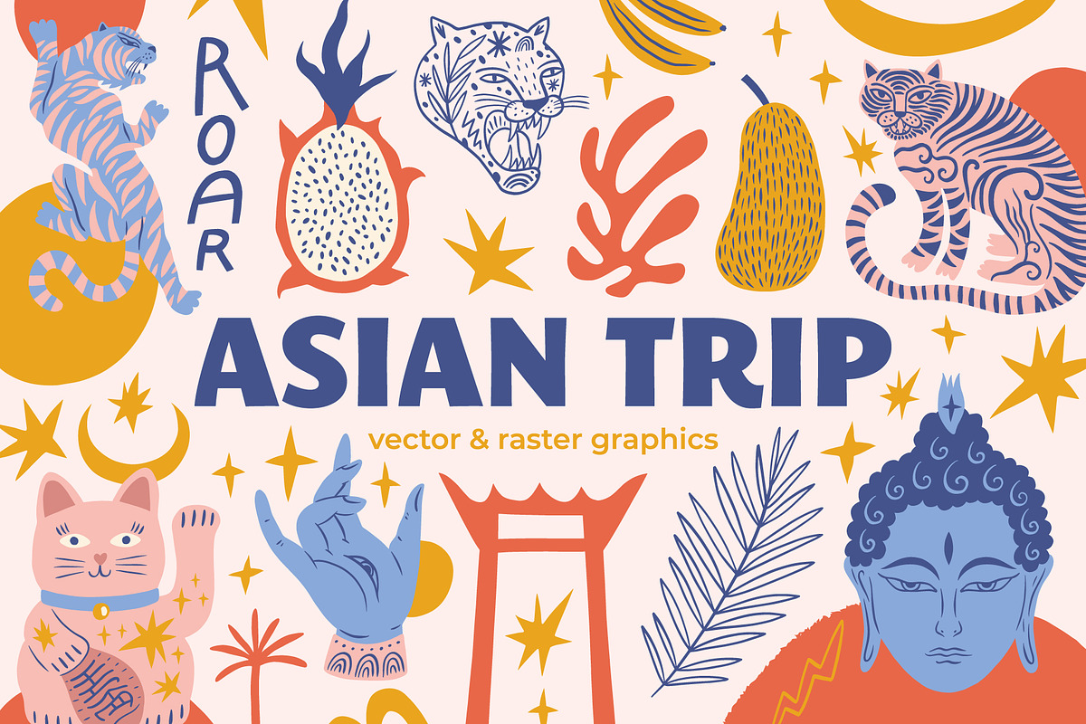 Asian Trip Bundle, an Animal Illustration by Annie Konst (Photo 1 of 23)
