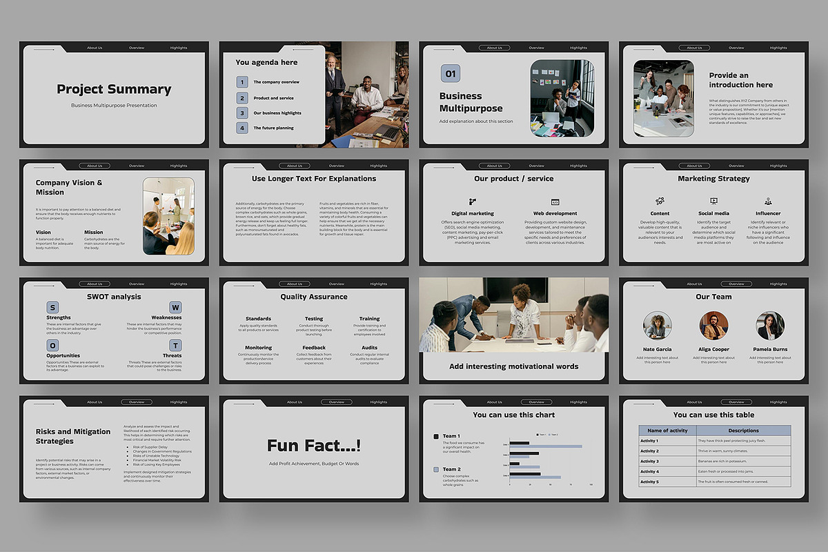 Project Summary Google Slides, a Presentation Template by BumbleGraph Studio (Photo 2 of 3)
