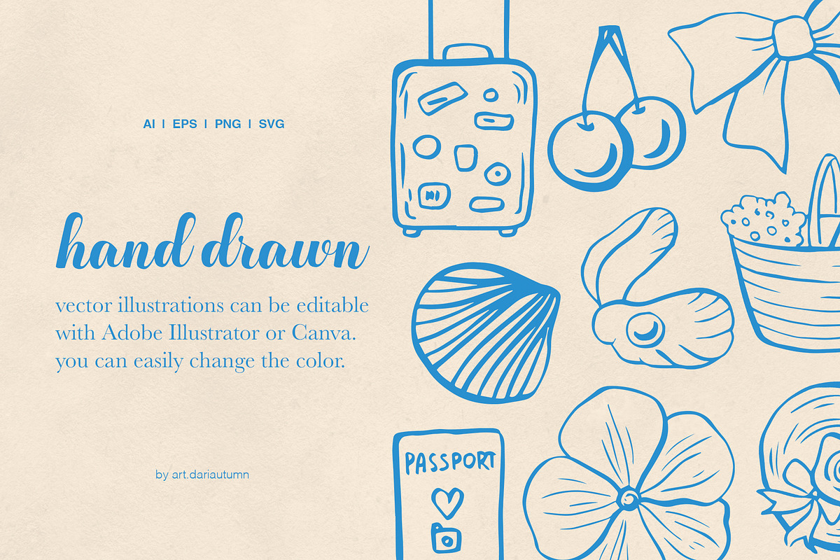 Vacation Vibes Whimsical Set, an Object Illustration by Art Dari Autumn (Photo 13 of 13)