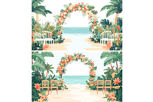 Wedding flowers arches cartoon, an Illustration by Onyx