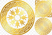 Set Golden round Greek ornament, a Pattern Graphic by kavalenkava (Thumbnail 2 of 2)