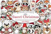 Sweet Christmas Clipart Bundle, an Illustration by DreamCafeArt (Thumbnail 1 of 6)