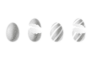 Dotted Grainy Easter Eggs, an Illustration by Andrey Yaroslavtsev