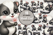 15 Bundle Watercolor Skunk Girl Cute, an Animal Illustration by Morspective (Thumbnail 1 of 8)