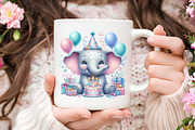 Elephant Birthday Watercolor Clipart, an Illustration by RobertsArt (Thumbnail 5 of 8)