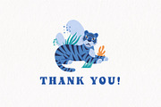 Blue tiger | Vector Collection, an Animal Illustration by katieromanoff_art (Thumbnail 11 of 11)