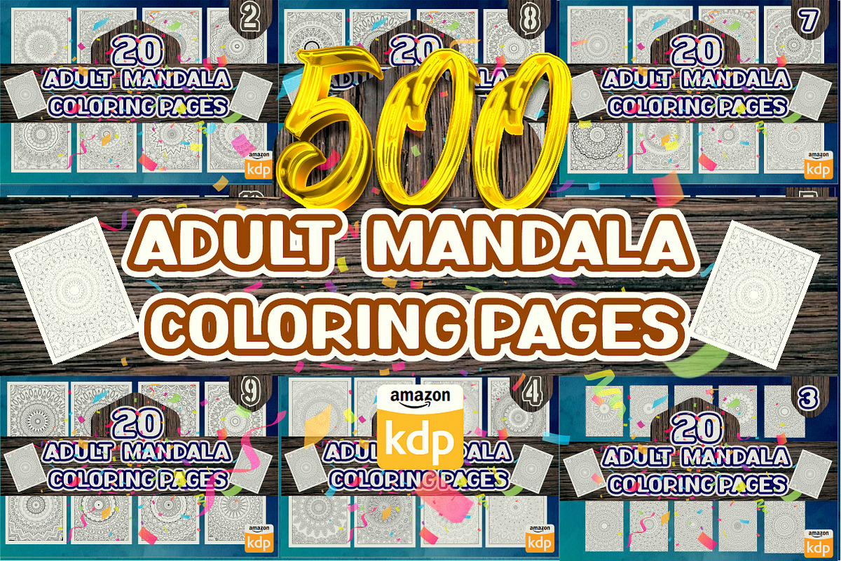 500 UNIQUE MANDALA COLORING PAGES, a Decorative Illustration by ElimesherStudio (Photo 1 of 11)
