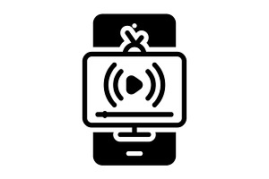 Stream casting solid icon, a Solid Icon by Creative priyanka