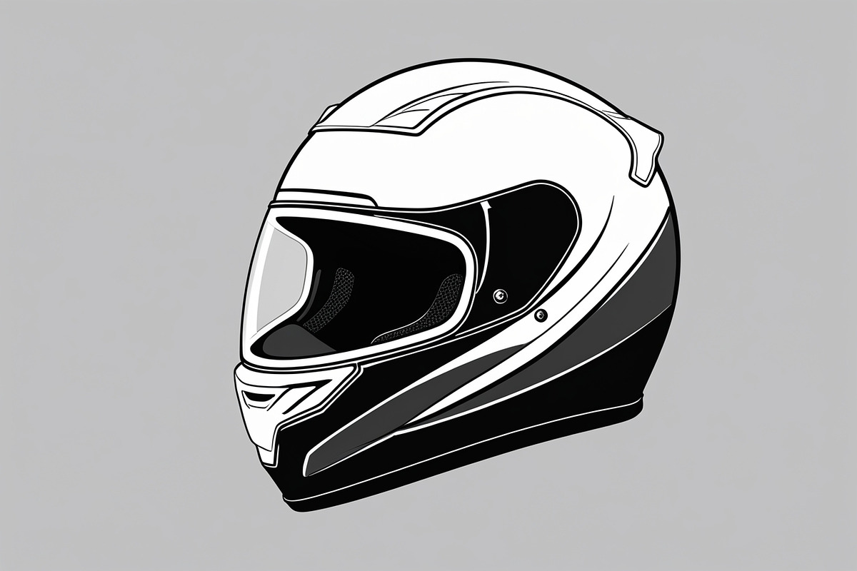 Motorcycle Helmet Vector Clipart Set, an Illustration by Gfx_Store (Photo 3 of 7)