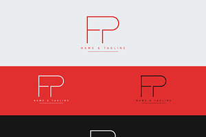 Alphabet icon monogram logo FP