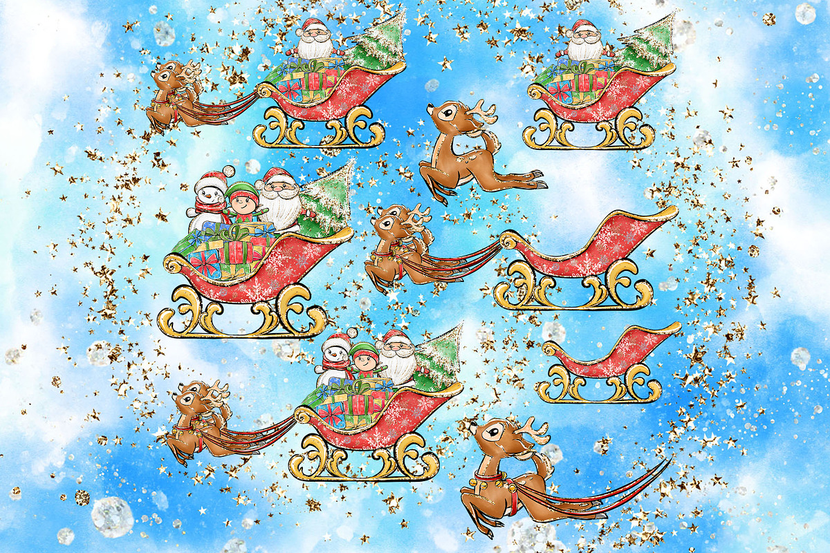 Ho-Ho-Ho christmas clipart set, a Decorative Illustration by JuliaStarArt-FantasyHome (Photo 7 of 10)