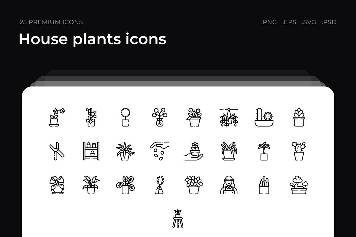 House plants icons, an Outline Icon by Wencory (Photo 1 of 2)