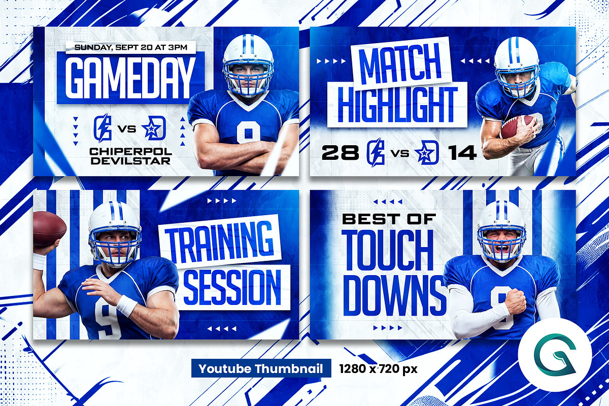 American Football Social Media Pack, a Social Media Template by Geelator Studio (Photo 4 of 4)