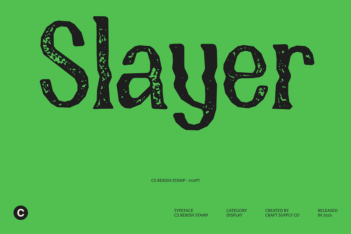 CS Berish Stamp, a Serif Font by Craft Supply Co. (Photo 2 of 8)