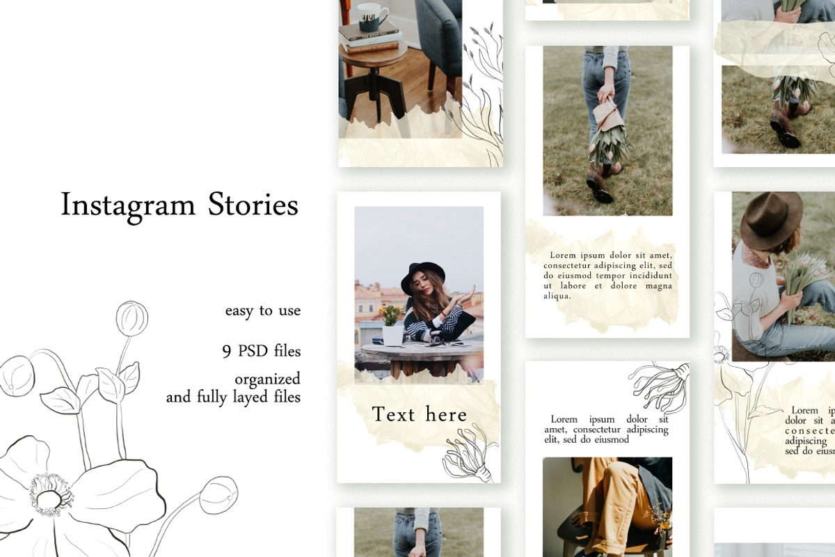 Instagram Post and Stories Template, a Social Media Template by OlgaSerbun (Photo 2 of 7)
