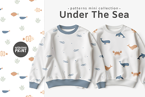 Kids patterns for fabric sea style